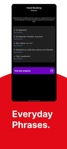 Learn Turkish - A1,A2, B1,B2. Screen 3