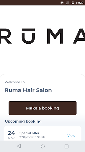 Android application Ruma Hair Salon screenshort