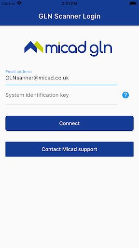 Android application Micad GLN Scanner screenshort