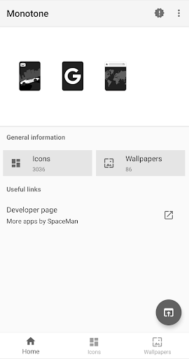 Android application Monotone - Dark Icon Pack screenshort