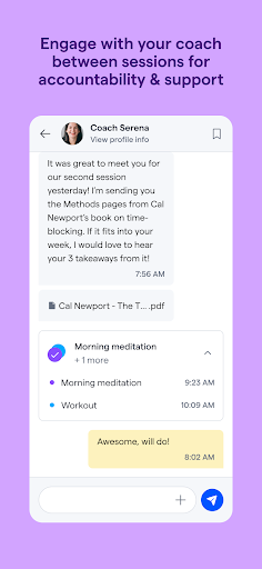 Screenshot of Shimmer: ADHD Coaching