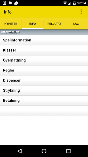 Android application Mid Nordic Indoor Cup screenshort