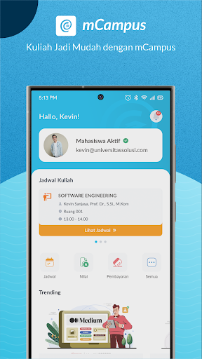 Android application mCampus screenshort