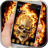 Flaming Fire Skull icon