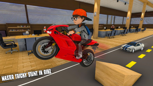 Bike Stunt Office racing Mod + Apk(Unlimited Money/Cash) screenshots 1