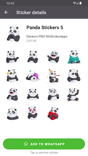 Android application Funny Panda Stickers WASticker screenshort