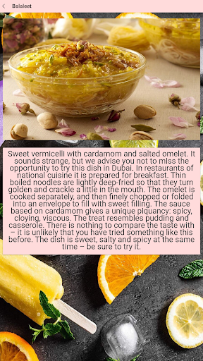 Android application Dubai delicacies screenshort