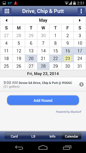 Android application BlueGolf Drive Chip & Putt Pro screenshort