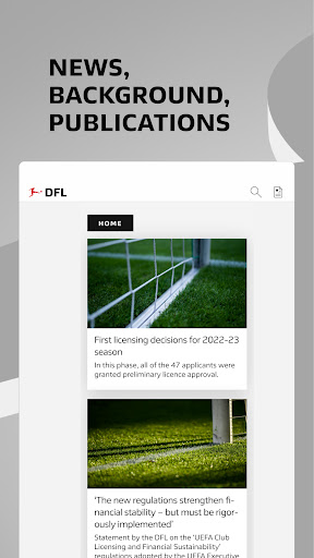 Screenshot of DFL App