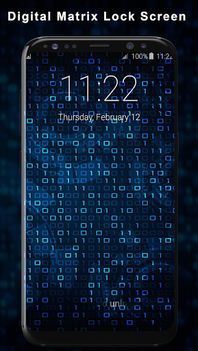Android application Digital Matrix Lock Screen screenshort