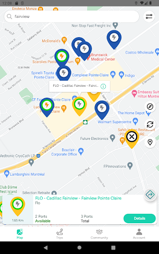 Screenshot of Chargehub EV & Tesla Charging