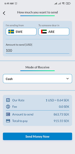 GetBetal - Money Transfer Screen 2