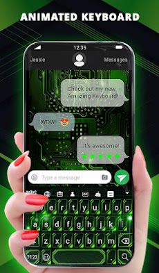 Cyber Green Wallpaper Keyboardのおすすめ画像2
