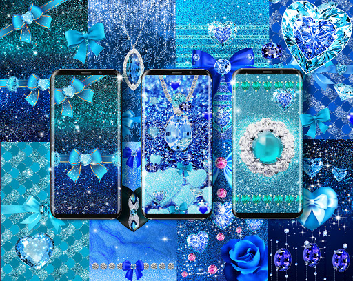 Android application Blue glitter diamond wallpaper screenshort