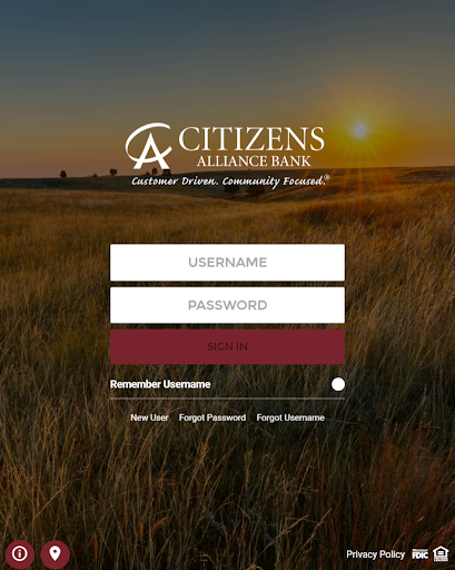 Android application Citizens Alliance Bank screenshort