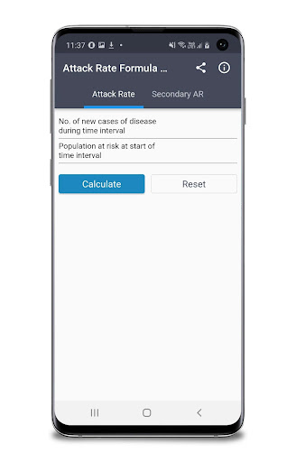 Attack Rate Formula Calculator Screen 2