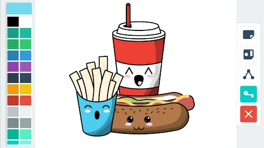 Fast Foods Cartoon - Coloring