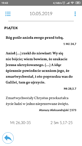Android application Biblia na co dzień screenshort