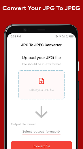 Android application JPG To JPEG Photo Converter screenshort