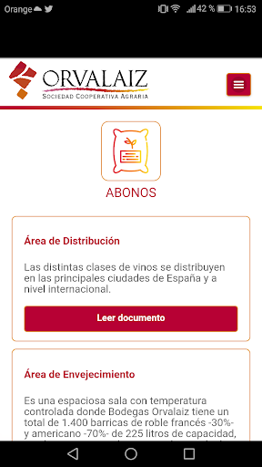 Android application Sociedad Cooperativa Orvalaiz screenshort