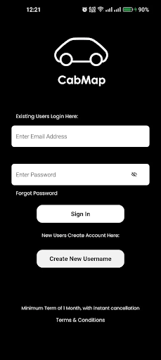 Android application CabMap (Driver) screenshort