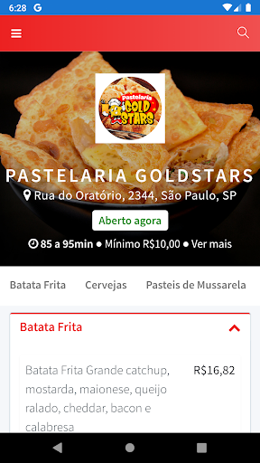 Android application Pastelaria Goldstars screenshort