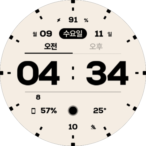 NW064한글: Digital watch face