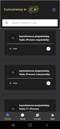 Android application Concurrency in C# screenshort