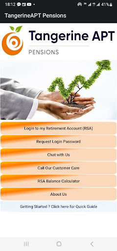 Android application Tangerine APT Pensions screenshort