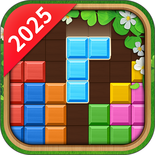 Block Blast Flower Logo
