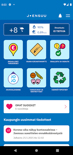 Android application Joensuu screenshort