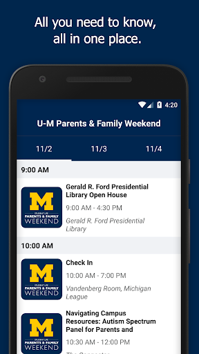 U-M Parents & Family Weekend Screen 2