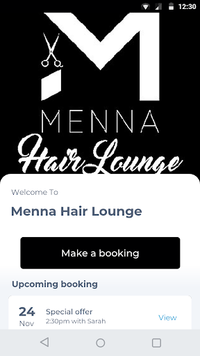 Android application Menna Hair Lounge screenshort