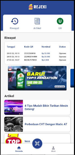 Android application TOP1 Rejeki screenshort