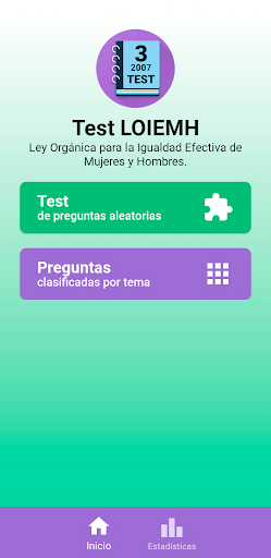 Android application Tests Ley 3/2007 (Igualdad) screenshort