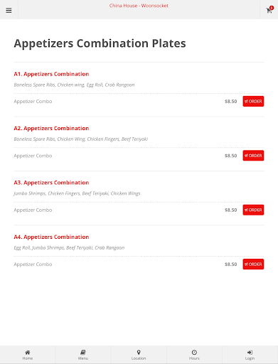 China House Woonsocket Order