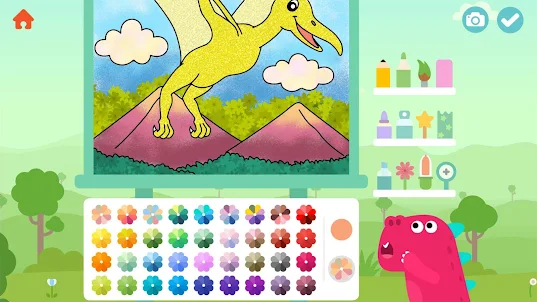 兒童畫畫遊戲：塗色小畫家-嬰幼兒寶寶學習塗鴉繪畫益智遊戲大全