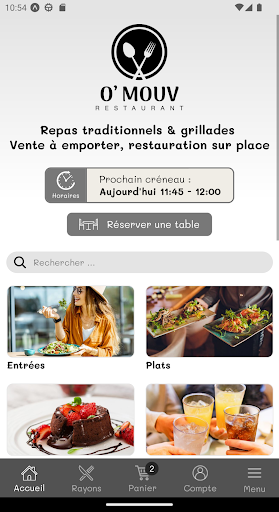 Android application O' Mouv Restaurant screenshort