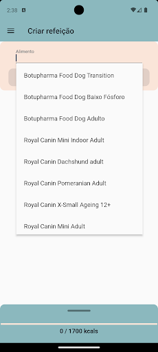 Android application NutriDog screenshort
