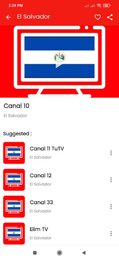 Android application El Salvador Tv screenshort