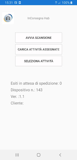 Android application InConsegna Hub screenshort