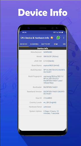 CPU Device & Hardware Info Screen 2