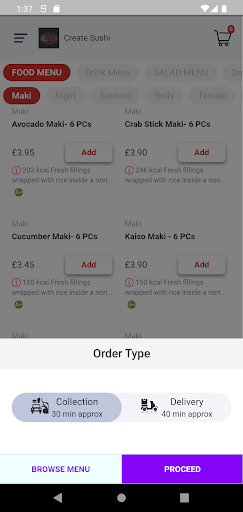 Create Sushi Screen 2
