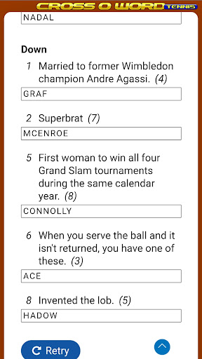 CrossOword - Tennis Crossword Screen 3