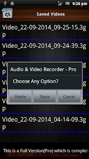 Audio and Video Recorder Pro Tangkapan layar