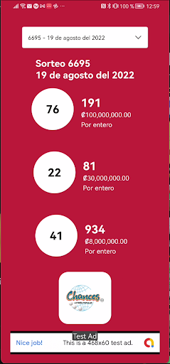 Sorteos CR (Resultados de JPS) Screen 3