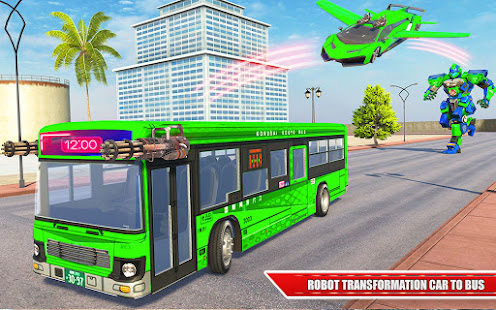 Limo Robot Bus Game 2020 - Flying Car Robot Games