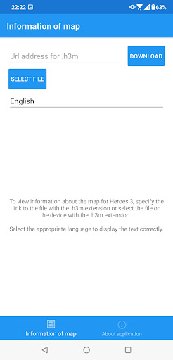 Android application Heroes 3 Map Info screenshort
