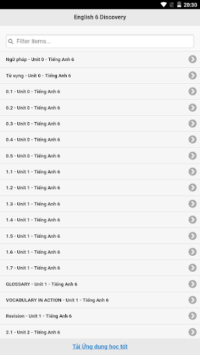 Android application Học tốt Tiếng Anh 6 Discovery screenshort