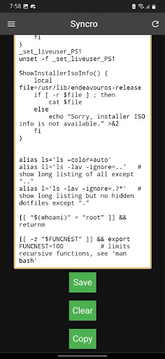 Android application Syncro screenshort